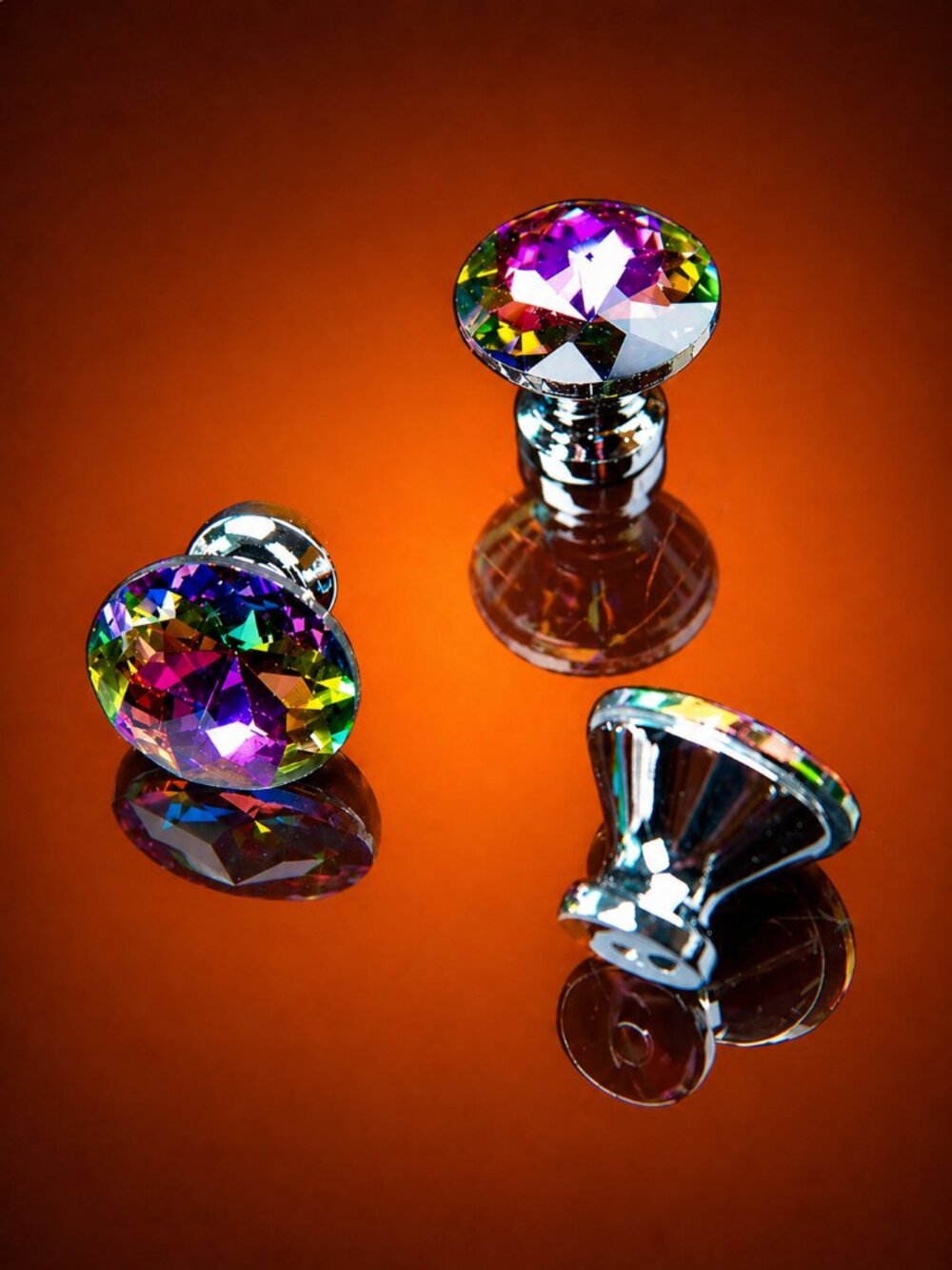 Crystal Knobs Wall Hooks - Set of 10 Crystal Vanity Drawers - Cabinets - Doors - Picture 7 of 11